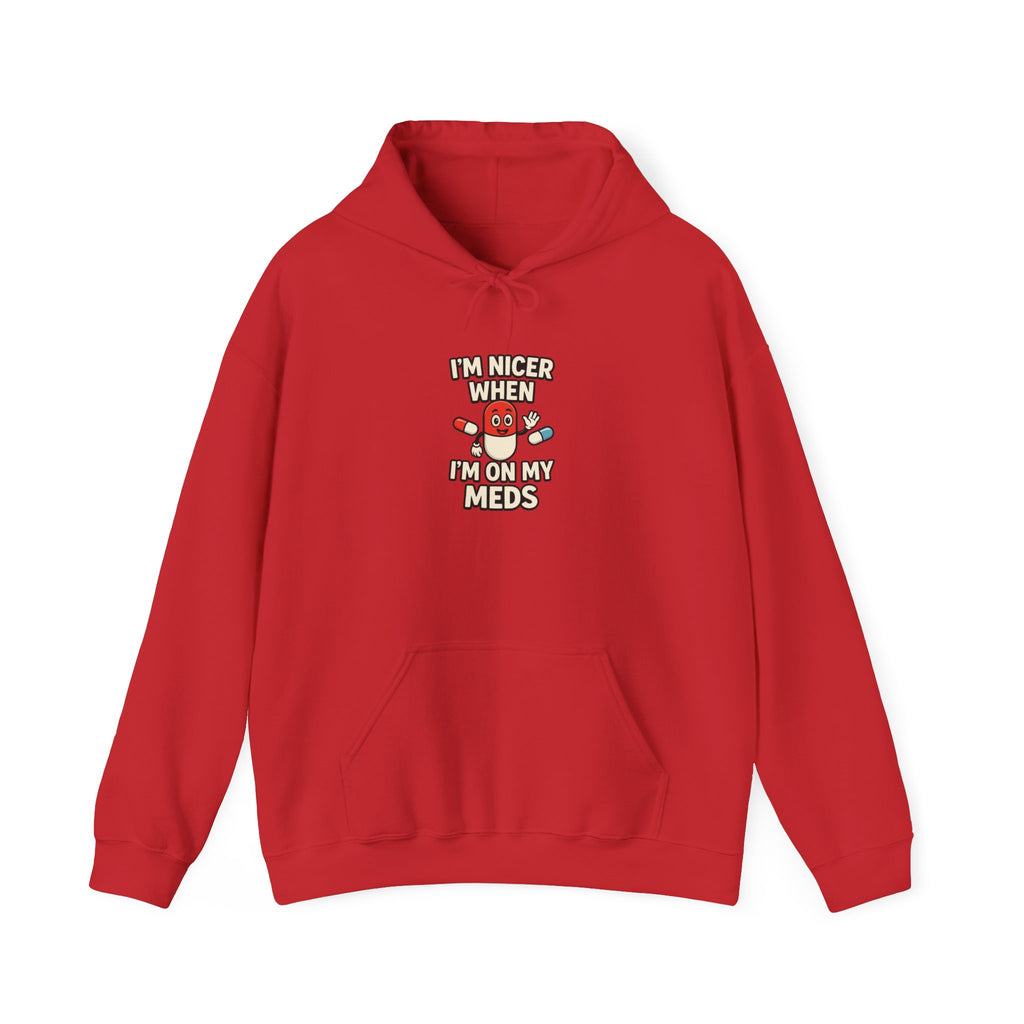 I'm Nicer on My Meds Unisex Heavy Blend™ Hooded Sweatshirt