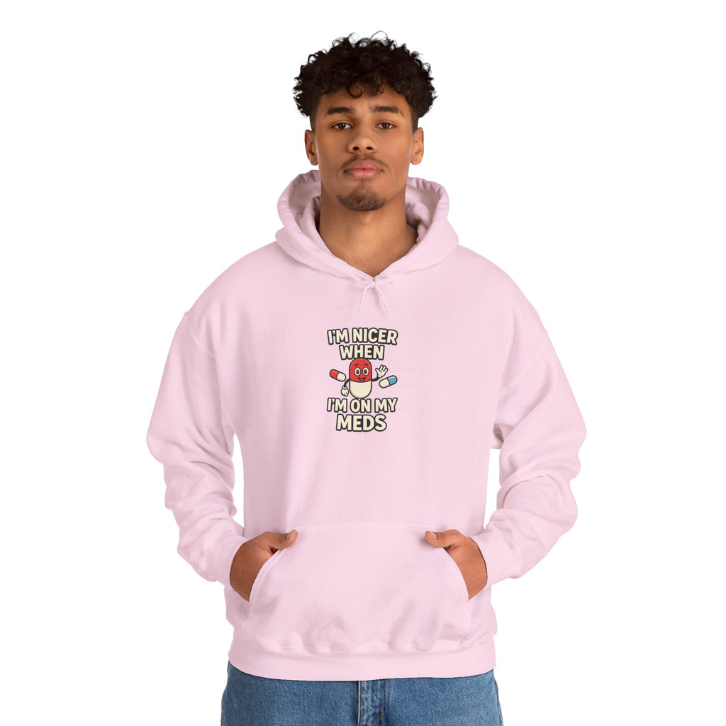 I'm Nicer on My Meds Unisex Heavy Blend™ Hooded Sweatshirt