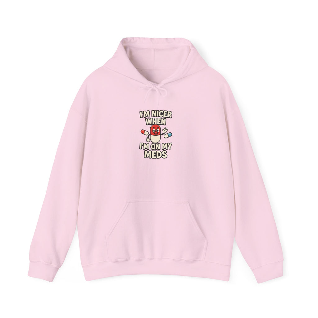 I'm Nicer on My Meds Unisex Heavy Blend™ Hooded Sweatshirt