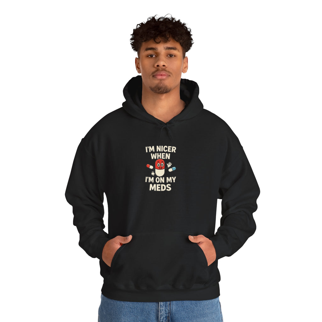 I'm Nicer on My Meds Unisex Heavy Blend™ Hooded Sweatshirt