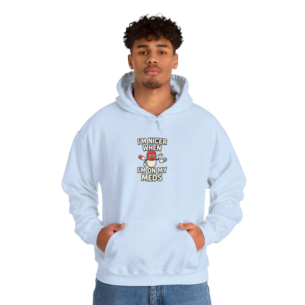I'm Nicer on My Meds Unisex Heavy Blend™ Hooded Sweatshirt
