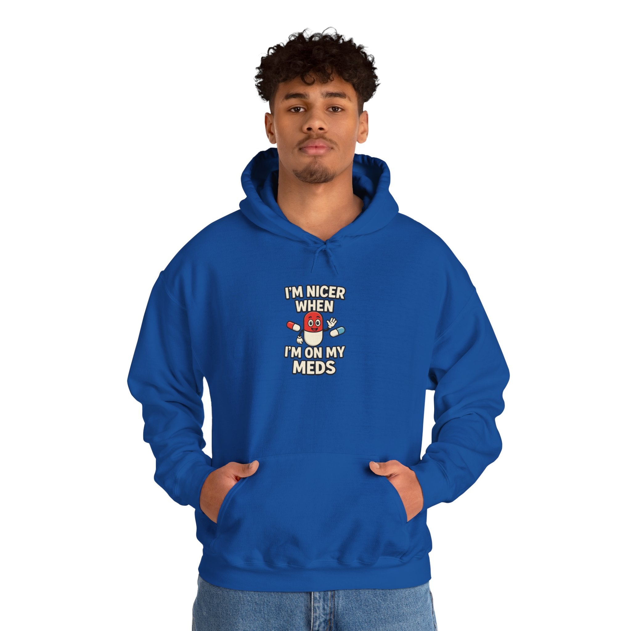 I'm Nicer on My Meds Unisex Heavy Blend™ Hooded Sweatshirt