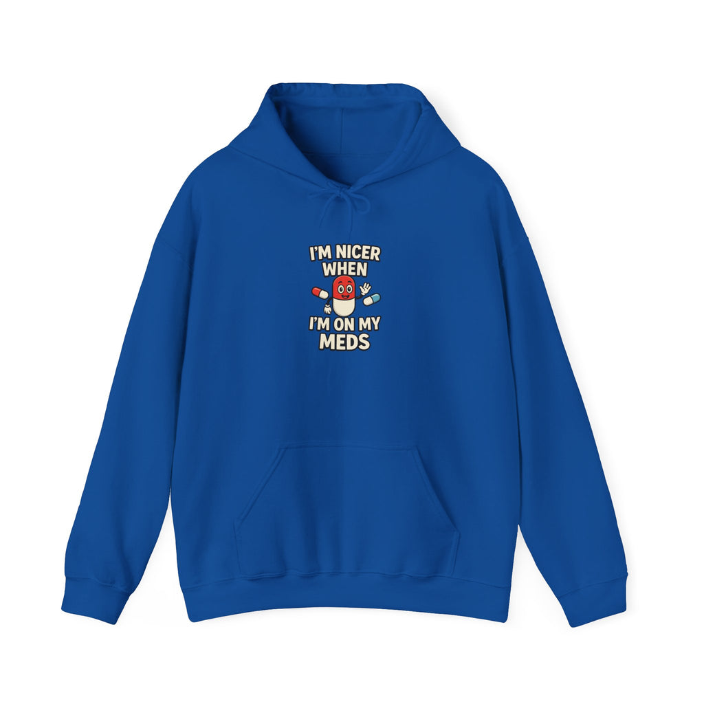 I'm Nicer on My Meds Unisex Heavy Blend™ Hooded Sweatshirt